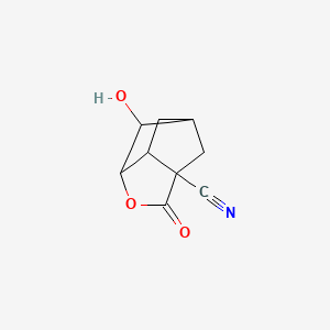 6-Hydroxy-2-oxotetrahydro-2H-3,5-methanocyclopenta[b]furan-3(3aH)-carbonitrile chemical structure (CAS 931398-54-8)