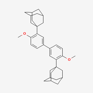 1,1'-(4,4'-Dimethoxy-[1,1'-biphenyl]-3,3'-diyl)bis(adamantane) chemical structure (CAS 932033-57-3)