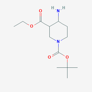1-tert-Butyl 3-ethyl 4-aminopiperidine-1,3-dicarboxylate chemical structure (CAS 932035-01-3)