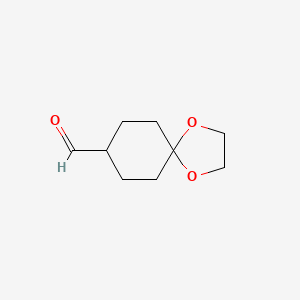 1,4-Dioxaspiro[4.5]decane-8-carbaldehyde chemical structure (CAS 93245-98-8)