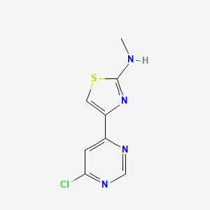 4-(6-Chloropyrimidin-4-yl)-N-methylthiazol-2-amine chemical structure (CAS 932738-80-2)