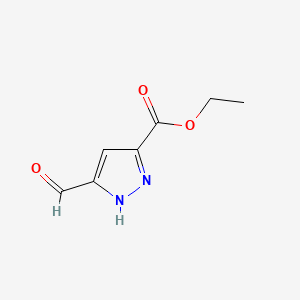 Ethyl 5-Formylpyrazole-3-carboxylate chemical structure (CAS 93290-12-1)