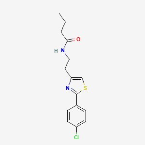 N-(2-(2-(4-Chlorophenyl)thiazol-4-yl)ethyl)butyramide chemical structure (CAS 932986-18-0)