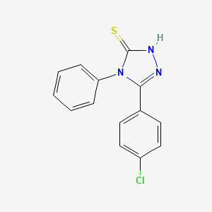 5-(4-Chlorophenyl)-4-phenyl-4H-1,2,4-triazole-3-thiol chemical structure (CAS 93300-54-0)