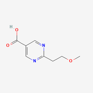 2-(2-Methoxyethyl)pyrimidine-5-carboxylic acid chemical structure (CAS 933551-30-5)