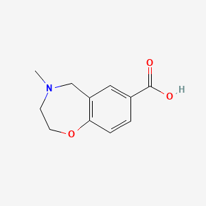 4-Methyl-2,3,4,5-tetrahydro-1,4-benzoxazepine-7-carboxylic acid chemical structure (CAS 933703-66-3)
