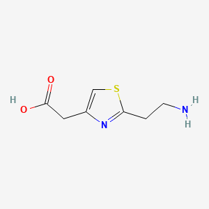 2-[2-(2-Aminoethyl)-1,3-thiazol-4-yl]acetic acid chemical structure (CAS 933728-76-8)