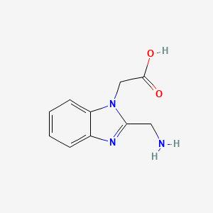 2-(2-(Aminomethyl)-1H-benzo[d]imidazol-1-yl)acetic acid chemical structure (CAS 933743-10-3)