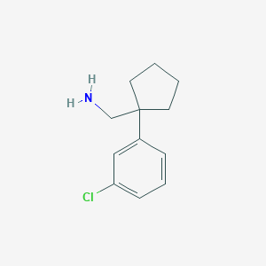 (1-(3-Chlorophenyl)cyclopentyl)methanamine chemical structure (CAS 933752-65-9)