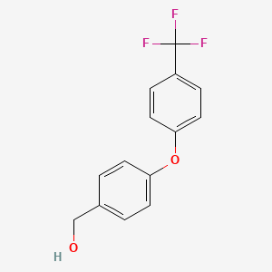 (4-(4-(Trifluoromethyl)phenoxy)phenyl)methanol chemical structure (CAS 933786-79-9)
