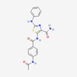 5-(4-Acetamidobenzamido)-2-(phenylamino)thiazole-4-carboxamide chemical structure (CAS 933886-36-3)