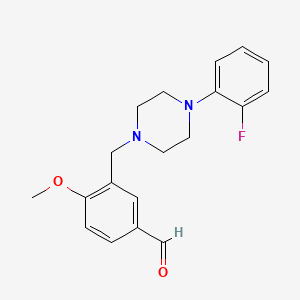 3-((4-(2-Fluorophenyl)piperazin-1-yl)methyl)-4-methoxybenzaldehyde chemical structure (CAS 933916-93-9)