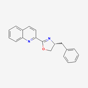 (R)-4-Benzyl-2-(quinolin-2-yl)-4,5-dihydrooxazole chemical structure (CAS 933992-48-4)