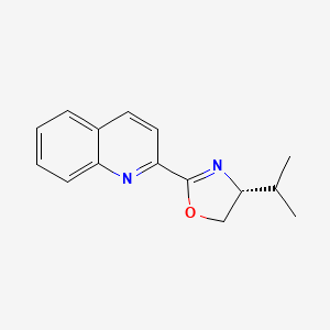 (R)-4-Isopropyl-2-(quinolin-2-yl)-4,5-dihydrooxazole chemical structure (CAS 933992-49-5)