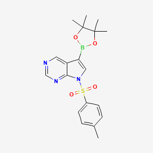 5-(4,4,5,5-Tetramethyl-1,3,2-dioxaborolan-2-yl)-7-tosyl-7H-pyrrolo[2,3-d]pyrimidine chemical structure (CAS 934178-97-9)