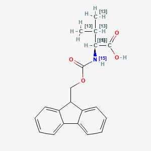 N-(9-Fluorenylmethoxycarbonyl)-L-valine-13C5,15N chemical structure (CAS 934183-43-4)