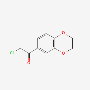 2-Chloro-1-(2,3-dihydro-1,4-benzodioxin-6-yl)ethanone chemical structure (CAS 93439-37-3)