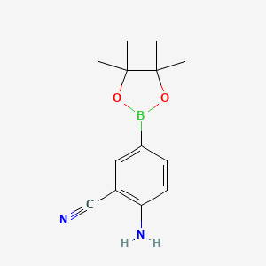 2-Amino-5-(4,4,5,5-tetramethyl-1,3,2-dioxaborolan-2-yl)benzonitrile chemical structure (CAS 934426-22-9)