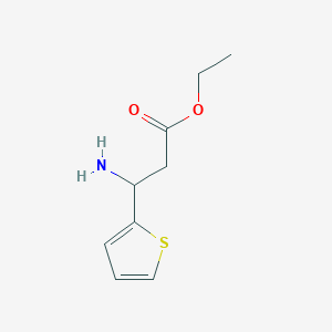 Ethyl 3-amino-3-(thiophen-2-yl)propanoate chemical structure (CAS 93447-77-9)
