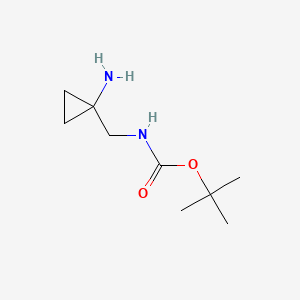 tert-Butyl ((1-aminocyclopropyl)methyl)carbamate chemical structure (CAS 934481-48-8)