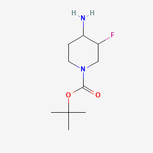 tert-Butyl 4-amino-3-fluoropiperidine-1-carboxylate chemical structure (CAS 934536-10-4)