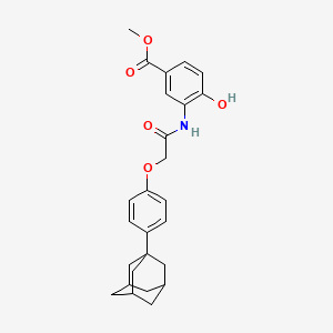 Methyl 3-(2-(4-(adamantan-1-yl)phenoxy)acetamido)-4-hydroxybenzoate chemical structure (CAS 934593-90-5)