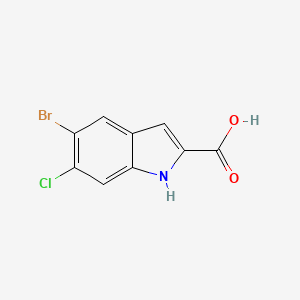 5-Bromo-6-chloro-1H-indole-2-carboxylic acid chemical structure (CAS 934660-16-9)