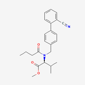 (S)-Methyl 2-(N-((2'-cyano-[1,1'-biphenyl]-4-yl)methyl)butyramido)-3-methylbutanoate chemical structure (CAS 934736-45-5)