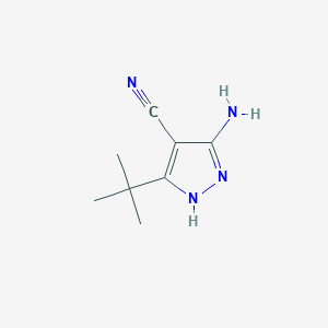 5-Amino-3-(tert-butyl)-1H-pyrazole-4-carbonitrile chemical structure (CAS 934743-41-6)