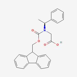 (S)-N-(((9H-Fluoren-9-yl)methoxy)carbonyl)-N-(1-phenylethyl)glycine chemical structure (CAS 934752-38-2)