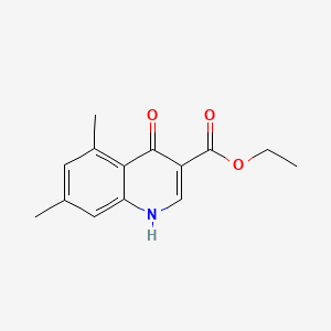 Ethyl 4-hydroxy-5,7-dimethylquinoline-3-carboxylate chemical structure (CAS 93514-84-2)