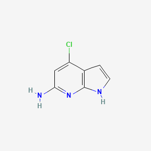 4-Chloro-1H-pyrrolo[2,3-b]pyridin-6-amine chemical structure (CAS 935466-69-6)
