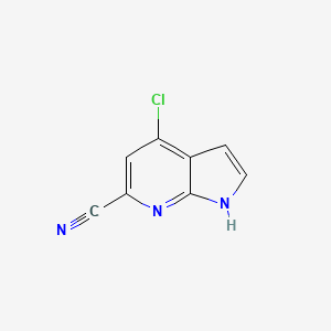 4-Chloro-1H-pyrrolo[2,3-b]pyridine-6-carbonitrile chemical structure (CAS 935466-70-9)