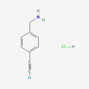 (4-Ethynylphenyl)methanamine hydrochloride chemical structure (CAS 935528-07-7)