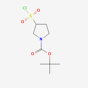 tert-Butyl 3-(chlorosulfonyl)pyrrolidine-1-carboxylate chemical structure (CAS 935845-20-8)