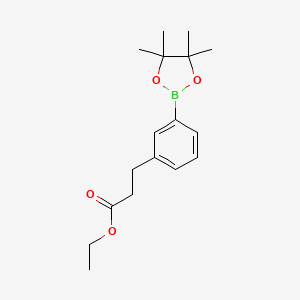 Ethyl 3-(3-(4,4,5,5-tetramethyl-1,3,2-dioxaborolan-2-yl)phenyl)propanoate chemical structure (CAS 935854-36-7)