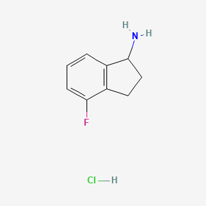 4-Fluoro-2,3-dihydro-1H-inden-1-amine hydrochloride chemical structure (CAS 936220-71-2)