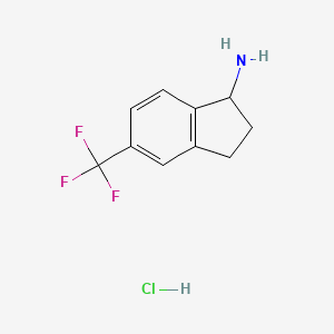 5-(Trifluoromethyl)-2,3-dihydro-1H-inden-1-amine hydrochloride chemical structure (CAS 936220-73-4)