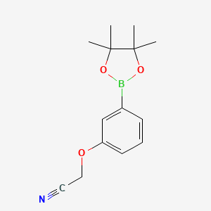2-(3-(4,4,5,5-Tetramethyl-1,3,2-dioxaborolan-2-yl)phenoxy)acetonitrile chemical structure (CAS 936250-18-9)