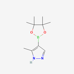 3-Methyl-4-(4,4,5,5-tetramethyl-1,3,2-dioxaborolan-2-yl)-1H-pyrazole chemical structure (CAS 936250-20-3)