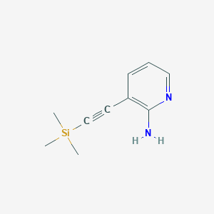 3-((Trimethylsilyl)ethynyl)pyridin-2-amine chemical structure (CAS 936342-23-3)