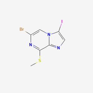6-Bromo-3-iodo-8-(methylthio)imidazo[1,2-a]pyrazine chemical structure (CAS 936360-80-4)