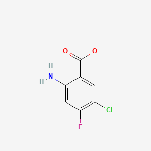 Methyl 2-amino-5-chloro-4-fluorobenzoate chemical structure (CAS 936540-27-1)