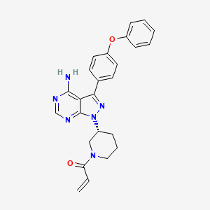 (R)-1-(3-(4-Amino-3-(4-phenoxyphenyl)-1H-pyrazolo[3,4-d]pyrimidin-1-yl)piperidin-1-yl)prop-2-en-1-one chemical structure (CAS 936563-96-1)
