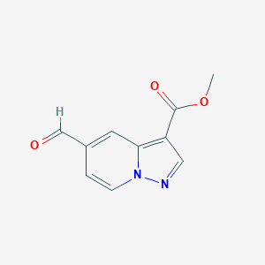 Methyl 5-formylpyrazolo[1,5-a]pyridine-3-carboxylate chemical structure (CAS 936637-97-7)