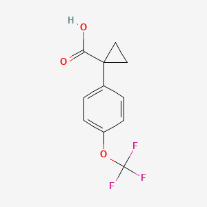 1-(4-(Trifluoromethoxy)phenyl)cyclopropane-1-carboxylic acid chemical structure (CAS 936727-93-4)