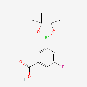 3-Fluoro-5-(4,4,5,5-tetramethyl-1,3,2-dioxaborolan-2-yl)benzoic acid chemical structure (CAS 936728-22-2)