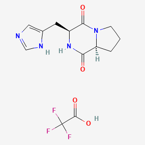 (3S,8aS)-3-((1H-Imidazol-5-yl)methyl)hexahydropyrrolo[1,2-a]pyrazine-1,4-dione 2,2,2-trifluoroacetate chemical structure (CAS 936749-56-3)