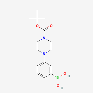 (3-(4-(tert-Butoxycarbonyl)piperazin-1-yl)phenyl)boronic acid chemical structure (CAS 937048-39-0)