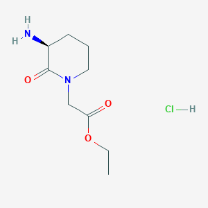 (S)-Ethyl 2-(3-amino-2-oxopiperidin-1-yl)acetate hydrochloride chemical structure (CAS 937057-79-9)